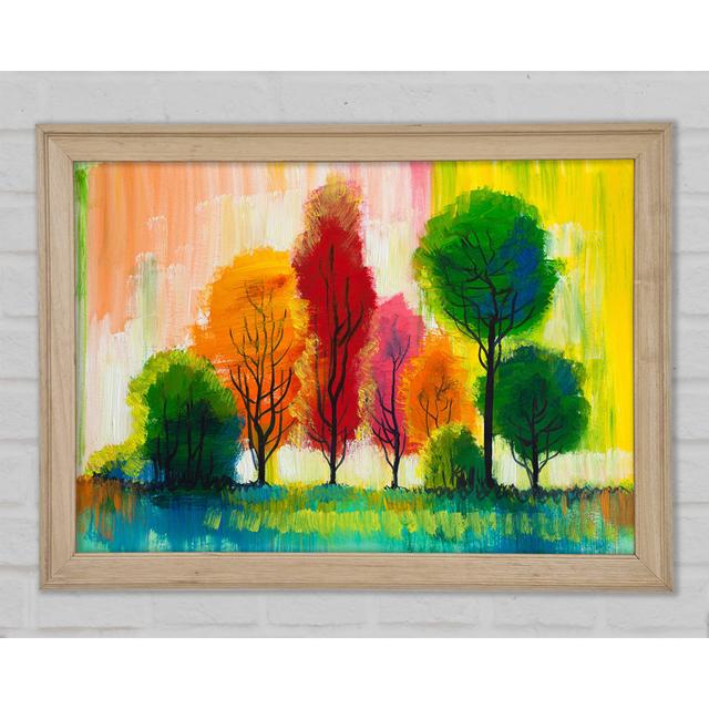 Autumn Vibrant Trees - Print Marlow Home Co. Size: 84.1cm H x 118.9cm W x 1.5cm D on Productcaster.