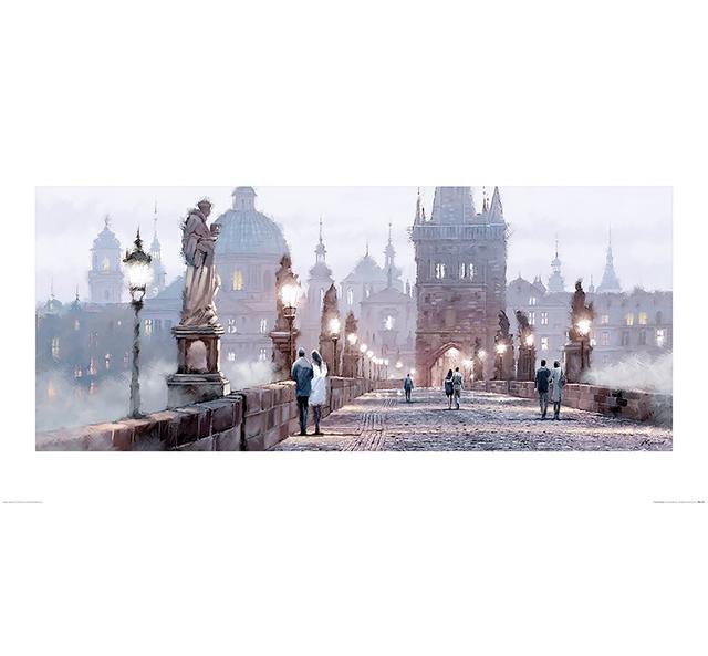 Charles Bridge by Richard Macneil - No Frame Painting Rosalind Wheeler Size: 50 cm H x 100 cm W x 0.01 cm D on Productcaster.