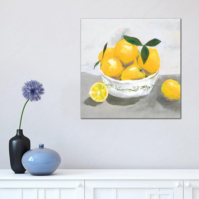 Lemons by Isabelle Z - Painting on Canvas 17 Stories Format: Wrapped Canvas, Size: 45.72cm H x 45.72cm W x 1.91cm D on Productcaster.