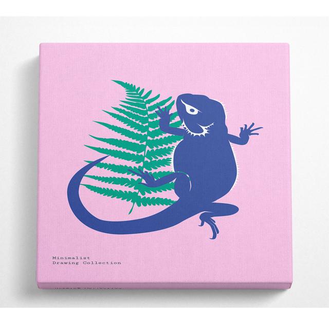 Bearded Dragon And Fern - Wrapped Canvas Print 17 Stories Size: 81.3cm H x 81.3cm W x 10cm D on Productcaster.