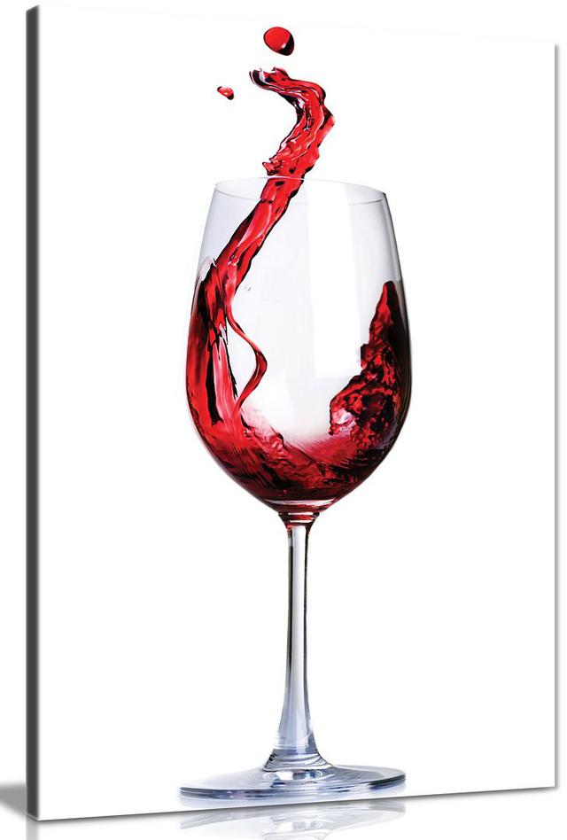 Red Wine Glass Food Kitchen Canvas Wall Art Picture Print Panther Print Size: 46cm H x 31cm W on Productcaster.