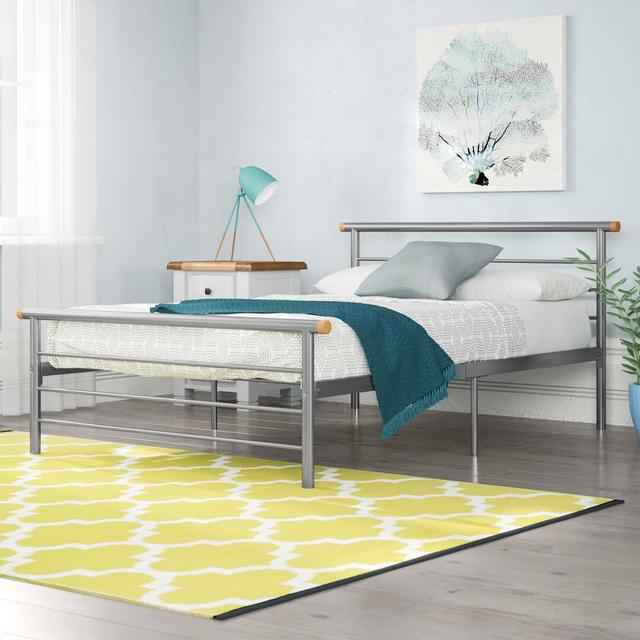 Algona Bed Frame Metro Lane Colour: Silver, Size: Single (3') on Productcaster.