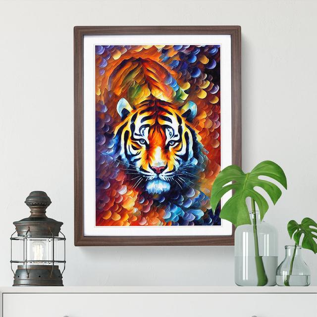 Tiger Portrait No.2 - Single Picture Frame Painting Latitude Vive Frame Colour: Brown Framed, Size: 46cm H x 34cm W x 2cm D on Productcaster.