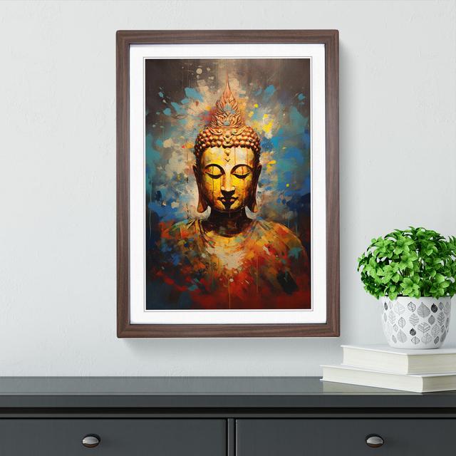 Buddha Modern No.2 - Single Picture Frame Print on Wood Latitude Vive Size: 64cm H x 46cm W x 2cm D, Format: Walnut on Productcaster.