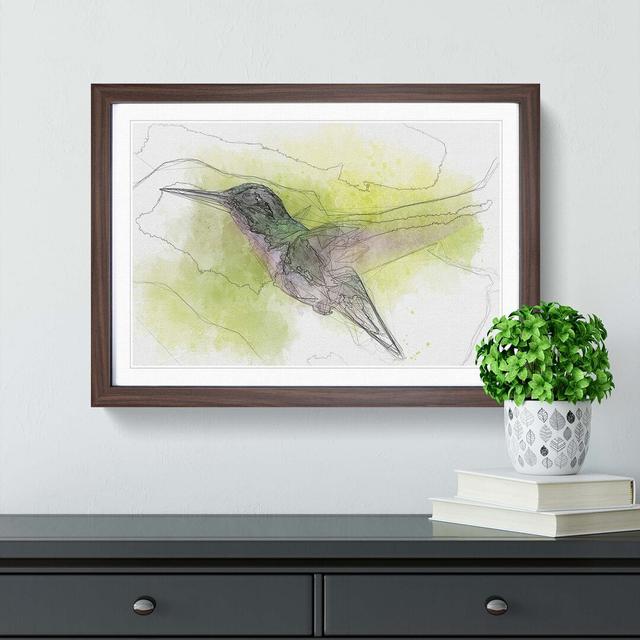 Hummingbird in Costa Rica in Abstract - Picture Frame Graphic Art Print East Urban Home Frame Option: Walnut, Size: 40cm H x 60cm W x 2cm D on Productcaster.