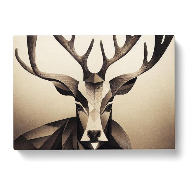 Unforgettable Stag Deer - Wrapped Canvas Graphic Art Alpen Home Size: 35cm H x 50cm W x 3cm D on Productcaster.