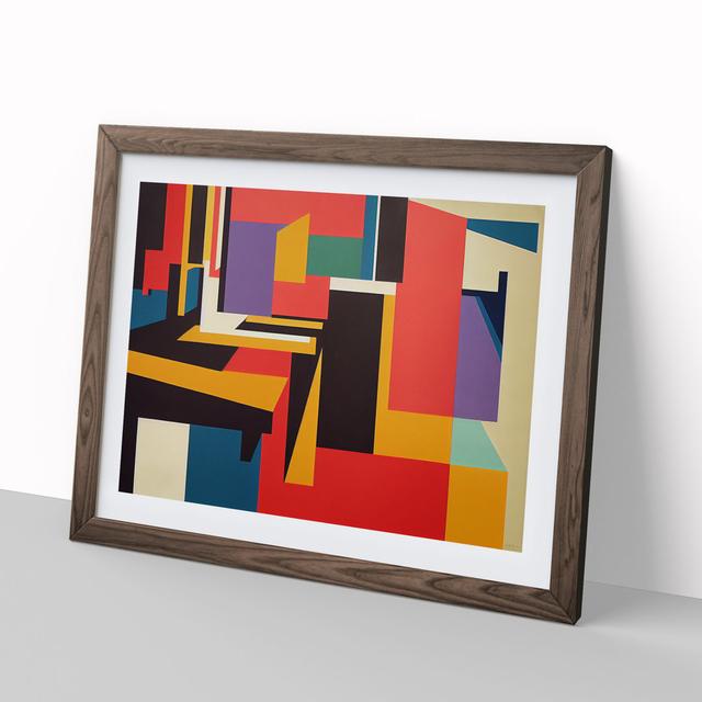 Suprematism Modern Art Vol.4 Abstract - Picture Frame Graphic Art Metro Lane Size: 46cm H x 64cm W x 2cm D, Frame Colour: Walnut on Productcaster.