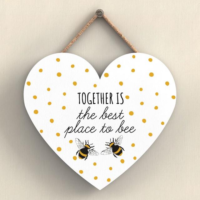 Bee Together Is the Best Wall Décor Maturi Size: 10cm H x 9cm W x 0.5cm D on Productcaster.