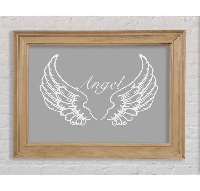 Angel Wings Grey White Framed Print Bright Star Size: 59.7cm H x 84.1cm W on Productcaster.