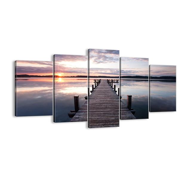 A Quiet Border Between Day and Night - 5 Piece Unframed Photograph Print Set on Canvas Brayden Studio Size: 85cm H x 160cm W x 1.8cm D on Productcaster.