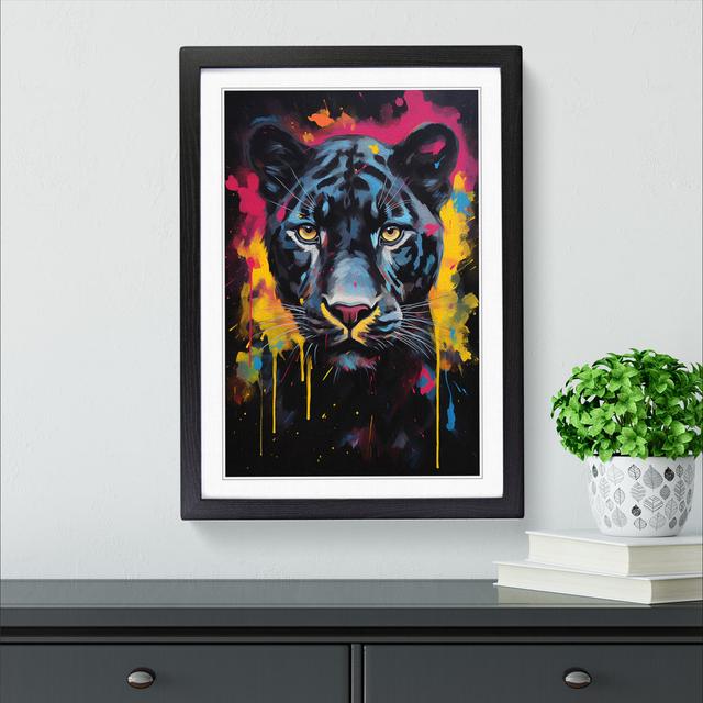 Panther Gestural - Single Picture Frame Print on Wood Latitude Vive Frame Colour: Black, Size: 46cm H x 34cm W x 2cm D on Productcaster.