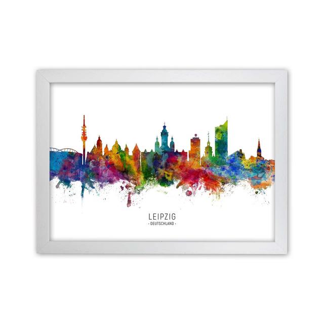 Leipzig Germany Skylineby Michael Tompsett-Graphic Art Latitude Run Format: White Framed, Size: 64cm H x 88cm W x 3cm D on Productcaster.