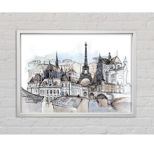 Eiffel Tower Over The Ciity 8 - Single Picture Frame Art Prints on Canvas Bright Star Size: 84.1cm H x 118.9cm W x 3.3cm D on Productcaster.