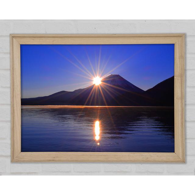 Sunset Over The Mountain Dusk Framed Print Highland Dunes Format: Natural Wood Framed Paper, Size: 42cm H x 59.7cm W x 1.5cm D on Productcaster.