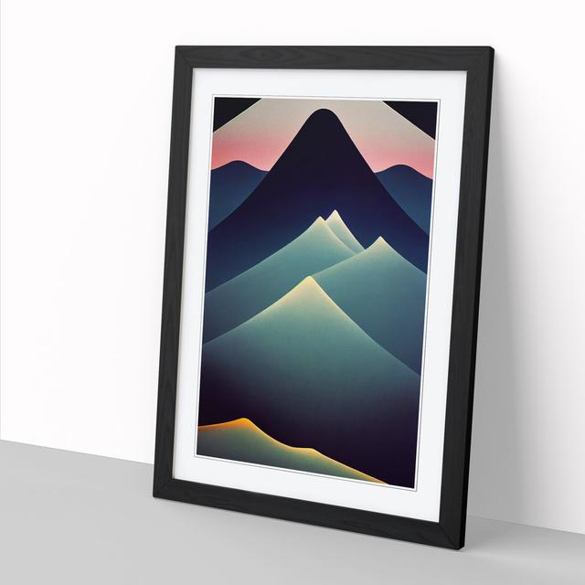 Mountain Abstract Art - Picture Frame Print Big Box Art Format: Black, Size: 34cm H x 25cm W x 2cm D on Productcaster.