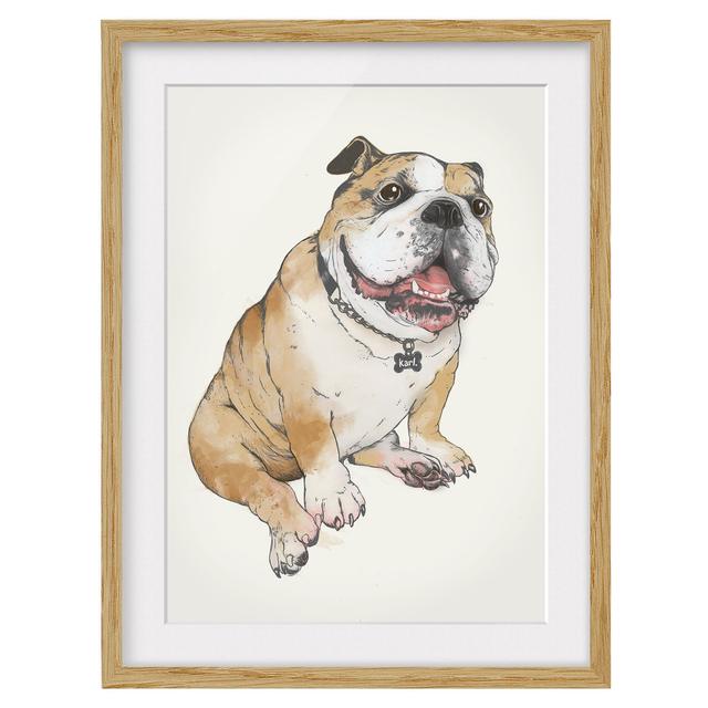 Illustration Dog Bulldog - Picture Frame Graphic Art Rosalind Wheeler Size: 70cm H x 50cm W x 2cm D, Frame Option: Brown Framed on Productcaster.