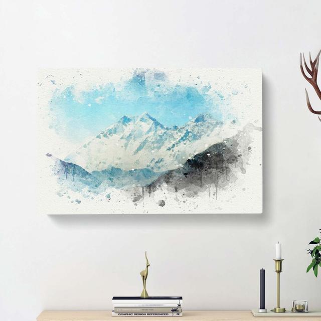 Mount Everest in Tibet & Nepal in Abstract - Wrapped Canvas Graphic Art Print East Urban Home Size: 35cm H x 50cm W x 3cm D on Productcaster.