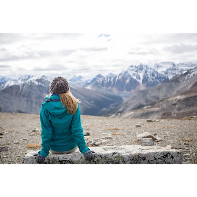 Hiker At Mountain Top by Swissmediavision - No Frame Print on Canvas Alpen Home Size: 80cm x 120cm W on Productcaster.