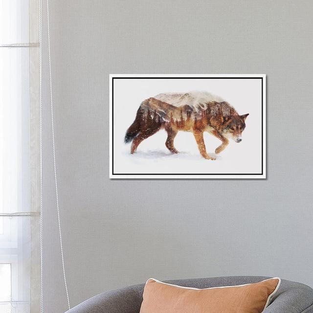 Arctic Grizzly Bear by Andreas Lie - Print on Canvas East Urban Home Size: 45.72cm H x 66.04cm W x 3.81cm D, Frame Option: White Framed on Productcaster.