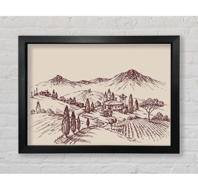 The Sepia Mountain Range - Single Picture Frame Art Prints Rosalind Wheeler Size: 42cm H x 59.7cm W x 3.4cm D on Productcaster.