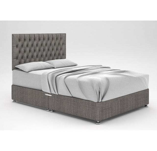 Zawacki Divan Bed Base 17 Stories Size: Double (4'6), Colour: Slate, Storage Type: No Storage on Productcaster.