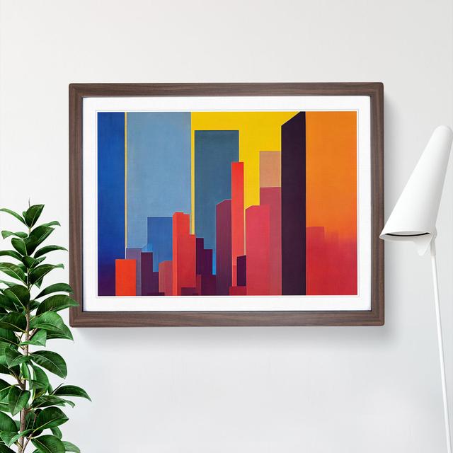 Excellent Abstract Skyscrapers - Single Picture Frame Print 17 Stories Size: 25cm H x 34cm W x 2cm D, Frame Colour: Walnut on Productcaster.