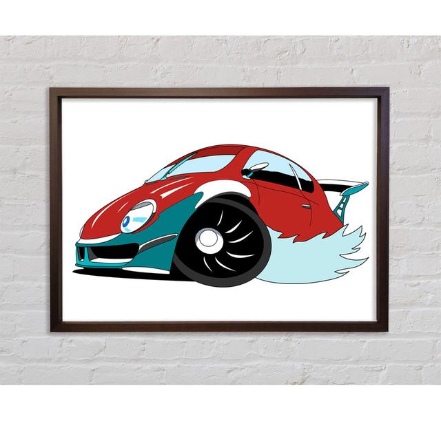 Fast Racecar White - Single Picture Frame Art Prints on Canvas Bright Star Size: 100cm H x 141.4cm W x 3.3cm D on Productcaster.