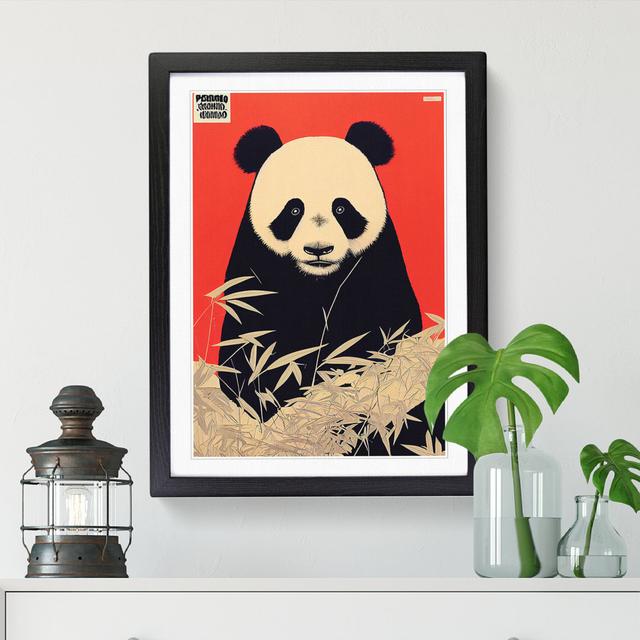 Panda Profile - Single Picture Frame Graphic Art Latitude Vive Frame Option: Walnut, Size: 64cm H x 46cm W x 2cm D on Productcaster.