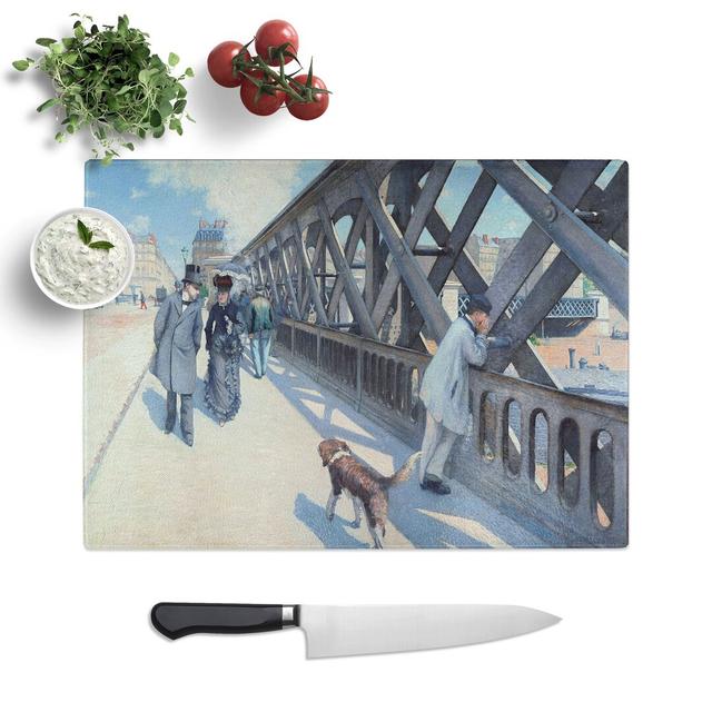 Le Pont de Leurope by Gustave Caillebotte Chopping Board East Urban Home Size: 0.4cm H x 28.5cm W x 39cm L on Productcaster.