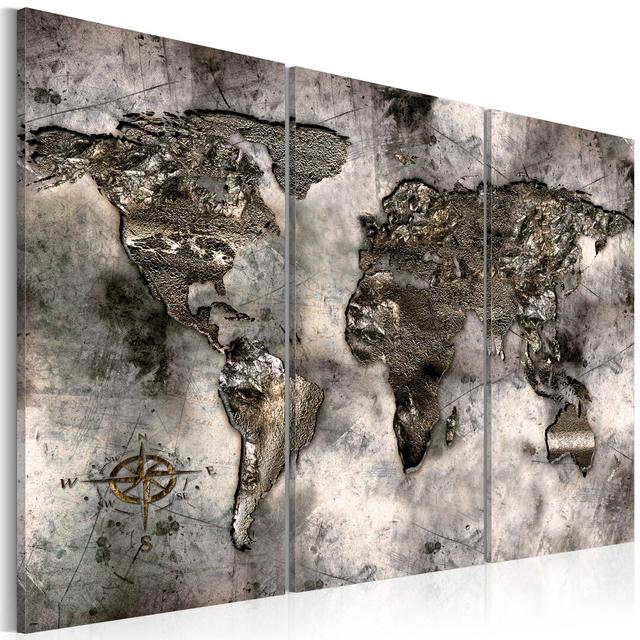 'Opalescent Map' Graphic Art Multi-Piece Image on Wrapped Canvas East Urban Home Size: 90 cm x 60 cm on Productcaster.