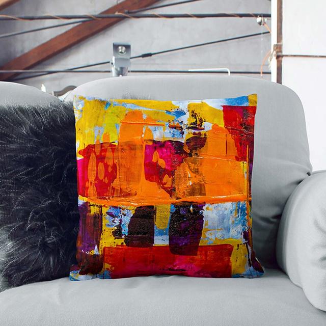 Abstract Art Painting Vol.125 by S.Johnson Cushion with Filling East Urban Home Size: 40 x 40 cm, Backing Colour: Stone on Productcaster.