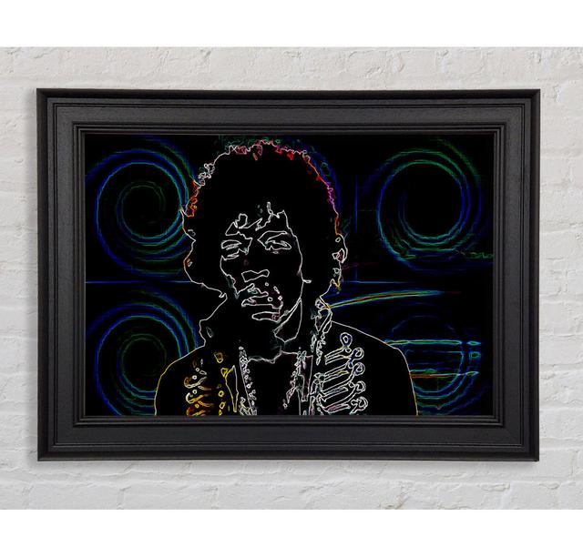 Jimi Hendrix Psychedelic - Single Picture Frame Art Prints Rosalind Wheeler Size: 59.7cm H x 84.1cm W x 8cm D on Productcaster.