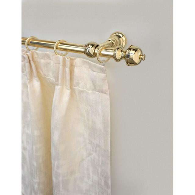 Lynelle Curtain Single Pole and Hardware Set Symple Stuff Finish: Brass, Size: 5 cm H x 360 cm W x 12 cm D on Productcaster.