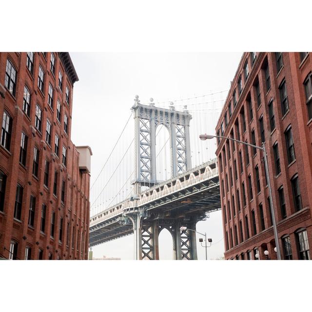 Brooklyn Bridge At New York City - Wrapped Canvas Print 17 Stories Size: 20cm H x 30cm W on Productcaster.