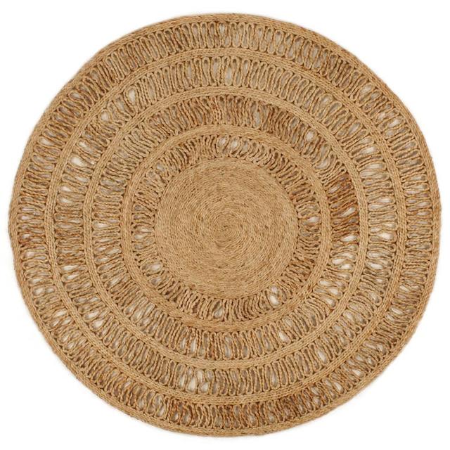 Hand Braided Brown/White Rug Bloomsbury Market Rug Size: Round 120cm on Productcaster.