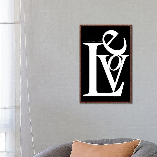 Love Stacked by Mercedes Lopez Charro - Print on Canvas Ebern Designs Format: Classic Brown Wood Framed, Size: 66.04cm H x 45.72cm W x 3.81cm D on Productcaster.