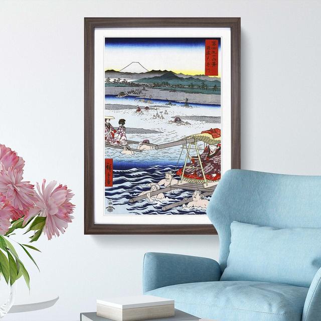 The Oi River Between Suruga and Totomi Provinces by Utagawa Hiroshige - Picture Frame Painting Print East Urban Home Size: 65cm H x 48cm W x 2cm D, Fr on Productcaster.