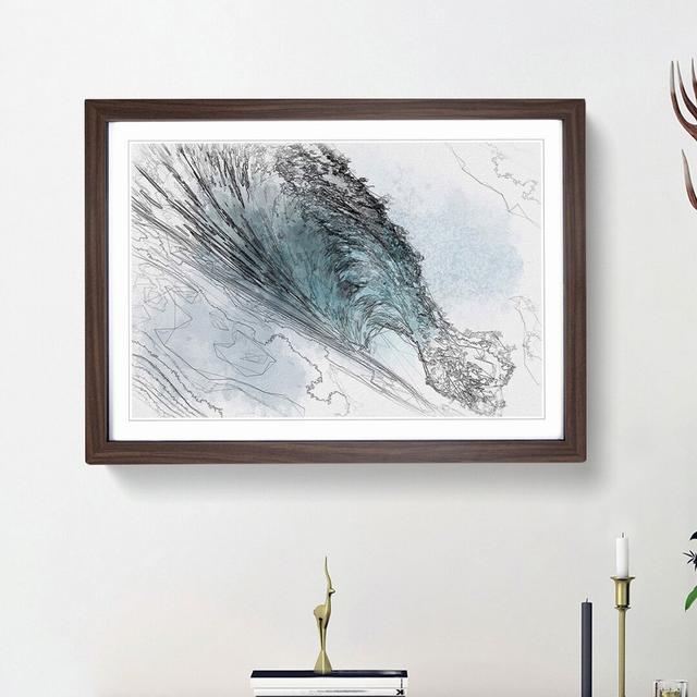 Curve of the Ocean Wave in Abstract - Picture Frame Graphic Art Print East Urban Home Frame Option: Walnut Framed, Size: 36cm H x 48cm W x 2cm D on Productcaster.