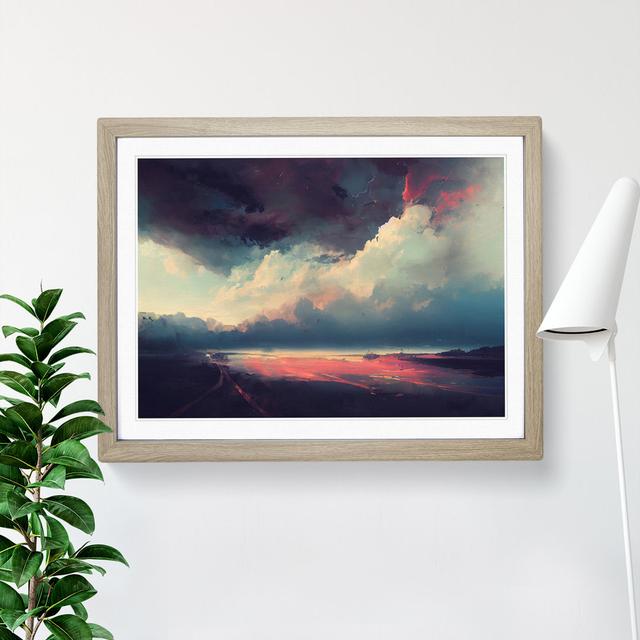 Artistic Clouds - Single Picture Frame Print 17 Stories Size: 25cm H x 34cm W x 2cm D, Frame Colour: Oak Framed on Productcaster.