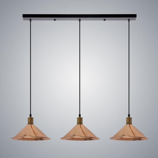 Gardener 3-Light Kitchen Island Cone Pendant Borough Wharf Shade Colour: Rose Gold on Productcaster.