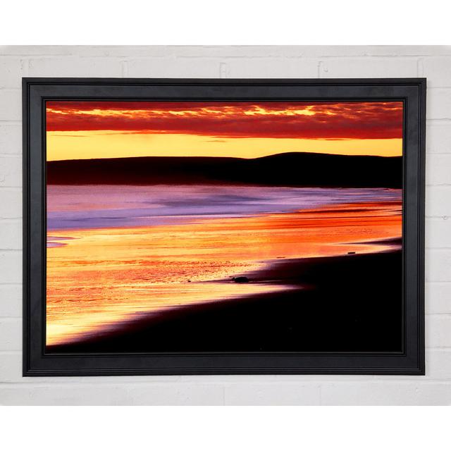 Peach Paradise Ocean Framed Print Wall Art House of Hampton Size: 59.7cm H x 84.1cm W x 1.5cm D, Format: Matte Black Framed Paper on Productcaster.