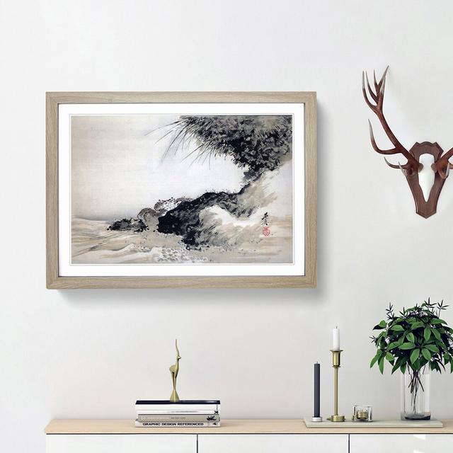 Crabs on Shore Rocks by Shibata Zeshin - Picture Frame Painting Print East Urban Home Size: 48cm H x 65cm W x 2cm D, Frame Option: Oak Framed on Productcaster.