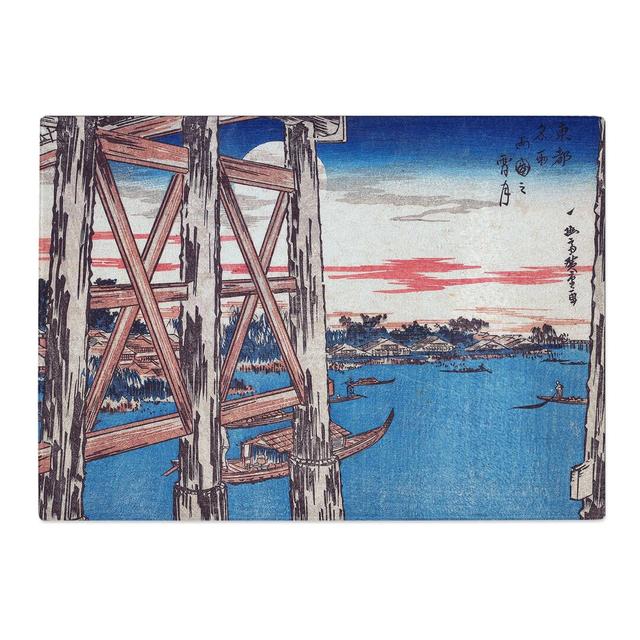 Tempered Glass Twilight Moon at Ryogoku Bridge by Utagawa Hiroshige Chopping Board East Urban Home Size: 39 cm x 28.5 cm on Productcaster.