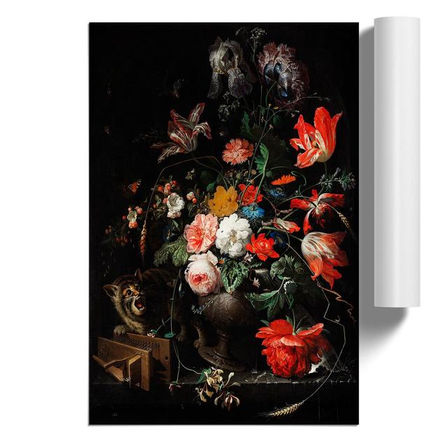 Cat And Flowers by Abraham Mignon - No Frame Print East Urban Home Size: 42cm H x 30cm W x 0.1cm D on Productcaster.