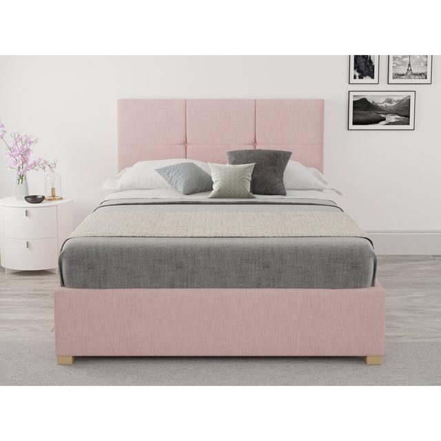 Moyers Upholstered Ottoman Bed Brayden Studio Colour: Pearl, Size: Kingsize (5') on Productcaster.