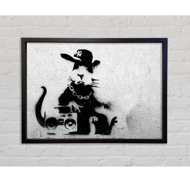 Rap Rat Framed Print Happy Larry Size: 118.9cm H x 141.4cm W x 3.3cm D, Format: Walnut Framed Canvas on Productcaster.