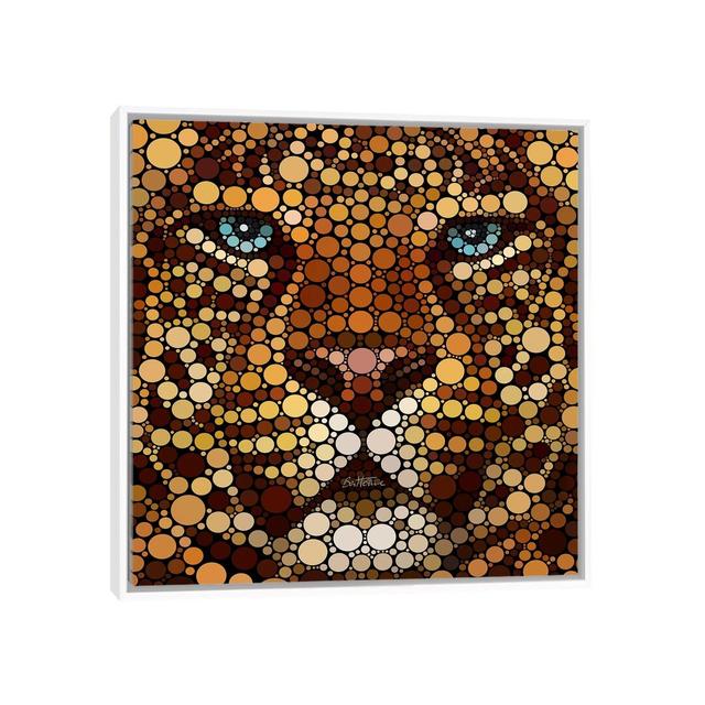 Leopard by Ben Heine - Graphic Art Print on Canvas World Menagerie Size: 45.72cm H x 45.72cm W x 3.81cm D, Format: White Framed on Productcaster.