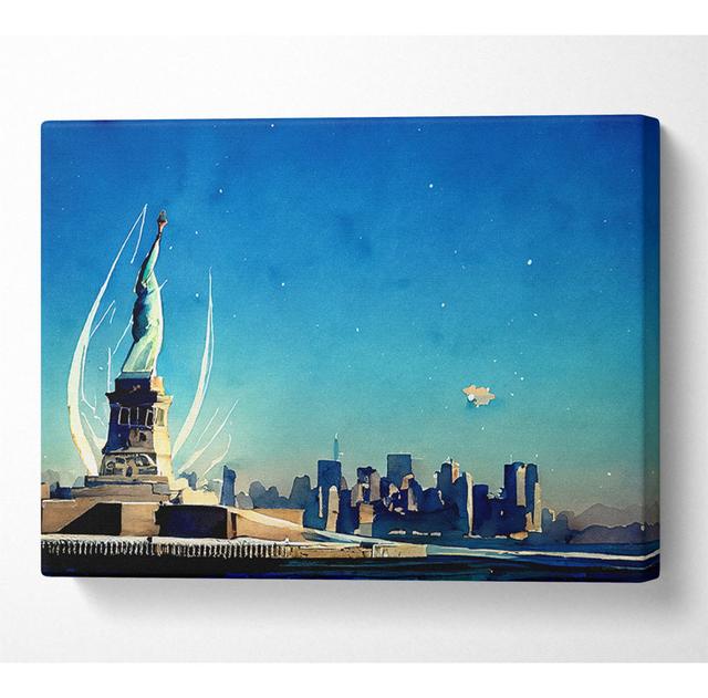 New Yorks Statue Of Liberty - Wrapped Canvas Art Prints Latitude Run Size: 81cm H x 121.9cm W x 10cm D on Productcaster.