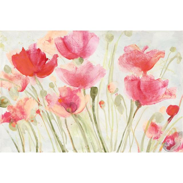 Blush Poppies by Albena Hristova - Wrapped Canvas Painting Rosalind Wheeler Size: 51cm H x 76cm W on Productcaster.