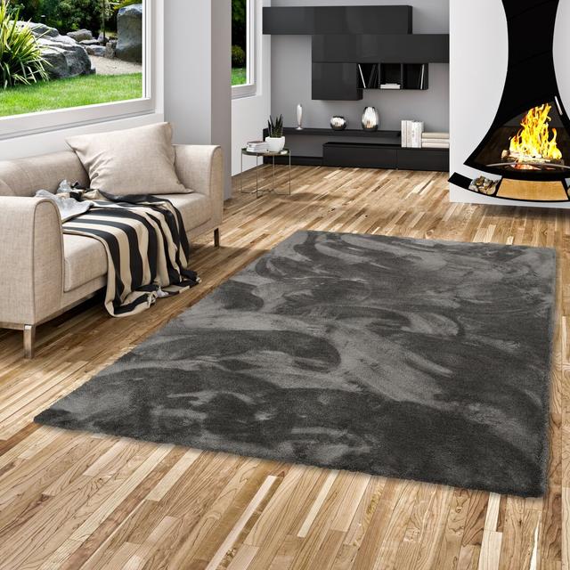 Mccallum Shaggy Black Rug Latitude Run Rug Size: Runner 80 x 240cm on Productcaster.